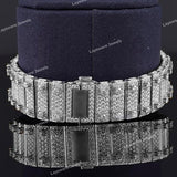 Iced Square Roman Numeral Watch with Moissanite Diamond Bezel Fully Iced Premium Timepiece