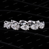 Luxurious Pear Shaped Moissanite Diamond 925 Sliver Eternity Band Diamond Wedding Band