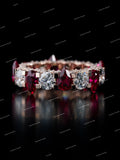 Luxury Women's Rose Gold Plated Moissanite Eternity Band Ring