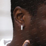 Luxury S925 Sterling Silver Moissanite Diamond Hoop Earrings VVS Clarity Iced Out Hip Hop Unisex Jewelry