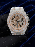 Snow White Iced Moissanite Watch With Rubber Strap Custom Premium Luxury Hip Hop Fashion