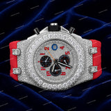 Mens Premium Moissanite Diamond Watch With Rubber Strap Statement Luxury Timepiece With Iced Finish
