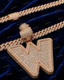 Personalized VVS Moissanite Name Letter Pendant Hip Hop Style Iced Out 925 Silver 3D Baguette Diamond Pendant