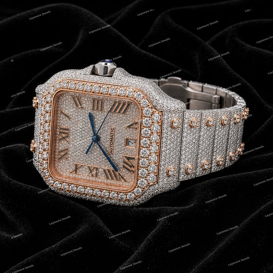 Personalized Luxury Full Iced VVS Moissanite Diamond Watch Premium Custom Look