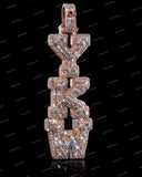 Luxury VVS Moissanite Diamond S925 Sliver Iced Out 3D Pendant Custom Pass Diamond Tester Name Letter Pendant