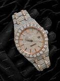Luxury Moissanite Timepiece With Iced Diamond Look And Full Iced Straps For Modern Men's Fashion