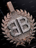 Custom Iced Out 925 Sterling Silver VVS Moissanite Diamond Big Round 3D Baguette Hip Hop Pendant