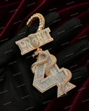 Luxury Iced Out Snake Number 4 Pendant Moissanite Diamond 925 Sterling Silver Hip Hop Design