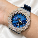 Men's Iced Moissanite Diamond Watch With Black Rubber Strap Bold Premium Luxury Design