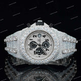 Luxury Iced Chronograph Watch with Moissanite Diamond Bezel Pave Dial and Fully Iced Watch