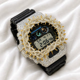Full Iced Moissanite Diamond Watch With Black Rubber Strap Premium Hip Hop Luxury Statement Timepiece