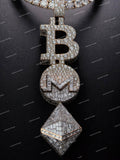 Luxury Fine Jewelry 925 Sterling Silver VVS Moissanite Diamond Vertical Name Letter Pendant