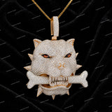 Hot Sale 925 Silver Moissanite Diamond Panther Pendant 3D Iced Out Animal Head Charm Pendant
