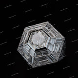 Luxury Cocktail Ring Unisex S925 Sliver Moissanite Diamond Bugetee Cut Hexagon Shield Ring