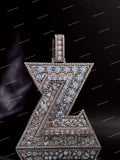 Personalized Iced Letter Z Pendant Fully Moissanite Diamond Encrusted Hip Hop 925 Silver Claw Setting Jewelry