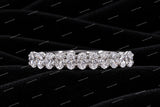 Personalized Half Eternity Oval Moissanite Diamond 925 Sliver Wedding Band
