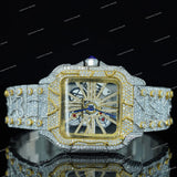 VVS Moissanite Diamond Watch In Snake Skin Style Fully Iced Out Watch