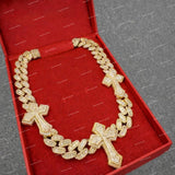 Premium Baguette Cut 925 Silver Moissanite Diamond Cuban Link Chain Hip Hop Style Necklace Rappers
