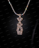 Luxury VVS Moissanite Diamond S925 Sliver Iced Out 3D Pendant Custom Pass Diamond Tester Name Letter Pendant