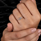 5 Stone Engagement Ring with 925 Sliver Round Cut Moissanite Diamonds