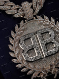 Custom Iced Out 925 Sterling Silver VVS Moissanite Diamond Big Round 3D Baguette Hip Hop Pendant
