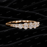 Premium Finish Oval Moissanite Diamond Wedding Band Half Eternity Band For Unisex