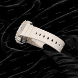 Snow White VVS Moissanite Diamond Luxury Watch With Rubber Strap Men's Fashion Timepiece