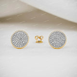 925 Sterling Silver Iced Full Pave D Color VVS Moissanite Stud Earrings