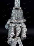 Themed Moissanite Pendant Letter Hip Hop Style S925 Silver Ice Out Moissanite Vertrical Letter Pendant