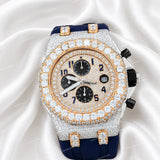 Premium Moissanite Diamond Style Watch With Rubber Strap Bold Luxury Accessory For Men