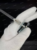 Iced Out Moissanite Diamond Prong-Set Rimless Shades in Teal Sunglasses