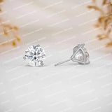 VVS Moissanite Claw Setting Earrings S925 Sterling Silver Round Brilliant Cut Luxury Diamond Studs