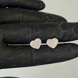 Heart Stud Earrings 925 Sterling Silver Moissanite Cluster Trendy Design