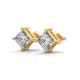 Princess Cut Moissanite Diamond Stud Earring in S925 Silver