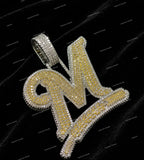 925 Sterling Silver Hip Hop Jewelry Iced Out Initial Name Letter Pendant Necklace Personalized Diamond Unisex Pendant