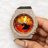 Premium Moissanite Watch With Textured Rubber Strap Luxury Fashion Timepiece For Everyday Style