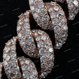 Custom Clasp Cross Cuban Link Statement Necklace 925 Sterling Silver Iced VVS Moissanite Diamond Luxury Chain