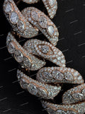Luxury VVS Moissanite Diamond Statement Necklace Pear Cut Cuban Link Chain