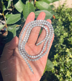 Hip Hop Luxury 925 Silver Brilliant Cut VVS Moissanite Tennis Chain Necklace