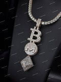 Luxury Fine Jewelry 925 Sterling Silver VVS Moissanite Diamond Vertical Name Letter Pendant