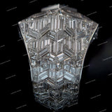 Luxury Cocktail Ring Unisex S925 Sliver Moissanite Diamond Bugetee Cut Hexagon Shield Ring