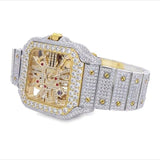 Iced Out Cartier Stainless Steel VVS Moissanite Diamond Watch