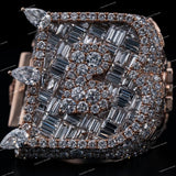 Personalized Letter Ring S925 Silver VVS Moissanite Diamond Hip Hop Men's Ring