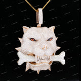 Hot Sale 925 Silver Moissanite Diamond Panther Pendant 3D Iced Out Animal Head Charm Pendant