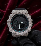 Luxury Moissanite Diamond Style Watch for Men's Premium Sparkle Finish Bold Designer Look & Statement Wristwear