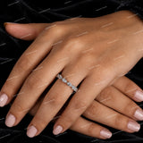 Luxurious Pear Shaped Moissanite Diamond 925 Sliver Eternity Band Diamond Wedding Band