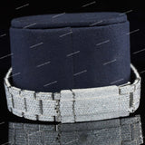 Luxury Iced Watch with Blue Accent Ring Moissanite Diamond Bezel and Fully Iced Timepiece