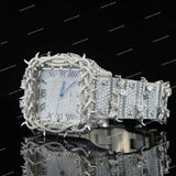 Luxury Iced Thorn-Frame Square Full Iced Moissanite Diamond Watch Premium Statement Timepiece