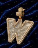 Personalized VVS Moissanite Name Letter Pendant Hip Hop Style Iced Out 925 Silver 3D Baguette Diamond Pendant