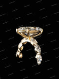 Hot Selling VVS Moissanite Engagement Ring 925 Sterling Silver Pear Cut Diamond Side Stone Ring for Women Jewelry